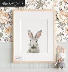 Rabbit Wall Art Print PRINTABLE Art Animal Print Nursery - Etsy