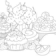 Kawaii happy sweet friends coloring pages. Cupcakes Coloring Page Bestappsforkids Com