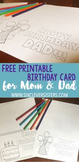Birthday card seems like it's been around since the dawn of time. Free Printable Birthday Cards To Color Six Clever Sisters