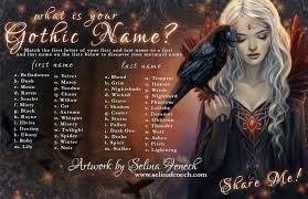 Your Gothic Name Fantasy Names Witch Names Mermaid Names