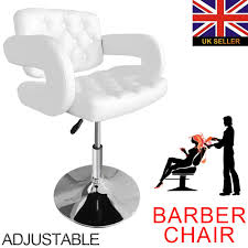 Shellhard Blanc Reglable Chaise De Barbier Matelasse En Cuir Chaise De Barbier Fauteuil De Coiffure Salon E Commercial Furniture Salon Chairs Adjustable Chairs