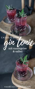 The Tricky Cassis Kiss Gin Tonic Cassisgelee Salbei Trickytine Rezept Rum Cocktail Rezepte Gin Gin Tonic Rezept