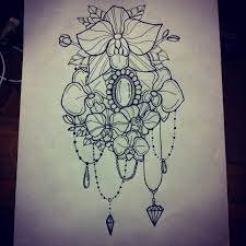 A tattoo with jewels sounds a creative way to draw plenty of attention to it. Flowers Orchids Tattoo Design Jewel Tattoo Orchid Tattoo Gem Tattoo