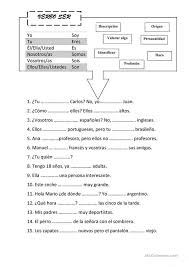 Verbo Ser Ejercicios Para Aprender Espanol Ensenando Espanol Aprender Espanol
