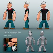 Popeye Low Poly By Drewbrand On Deviantart Low Poly Poly Character Study