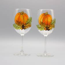 Before dinner is served, make sure each table setting is perfectly arranged. Thanksgiving Wine Glasses Set Of Two Hand Painted Personalized Gifts