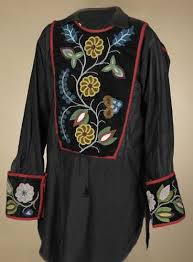 Clothing Ojibwa Shirt Cotton Beaded Velvet Panels Clothes Native American Clothing Native American Fashion