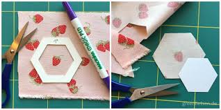 Ich möchte euch in diesem video zeigen, wie ich eine schablone ( habe ich so in der schule gelernt ) für ein sechseck/hexagon aus pappe anfertige und sechsecke aus stoff nach der schablone ausschneide. Tutorial 1 Los Geht S Hexies Um Schablonen Heften English Paper Piecing Greenfietsen De