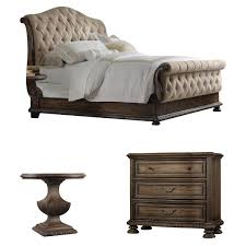 Traditional lines, a distressed natural finish and textural nailhead lined upholstery across the head and footboard of the parker bedroom furniture collection offer a look that combines the charm of country cottage style with refreshing, modern design aesthetics. Luxury Wood Bedroom Sets Perigold