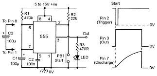 The breadboard schematic of the above circuit is shown below. 555 Monostable Circuits Nuts Volts Magazine