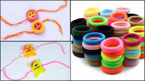 Diy Hair Rubber Band Rakhi Making At Home Hair Rubber Band Teddy Bear Rakhi Making Hair Rubber Bands Arts And Crafts For Kids