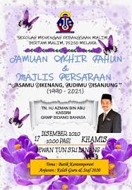 Frasa guru jasamu dikenang, budimu disanjung jelas menunjukkan bahawa pengorbanan guru akan sentiasa dalam ingatan para pelajarnya. Page 1 Jamuan Akhir Tahun Persaraan 2020