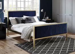 Available in gorgeous wood or gleaming metal finishes, the wide array of styles makes it easy to shop platform beds. Addison Gold And Blue Metal Bed Frame 4 6 Double Bed Sava