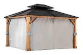 Fabric Outdoor/Patio Gazebo Walls & Netting for Skyline Gazebo,Black, 10x12x7-ft Canvas