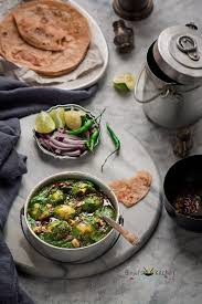 Dhaba Style Aloo Palak Recipe Binjal S Veg Kitchen Indian Vegetable Recipes Aloo Palak Recipe Indian Food Recipes