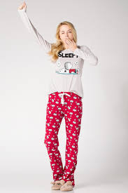 Kirmizi Kadin Snoopy Desenli Pijama Takimi 374593 Ev Kiyafetleri Pijama Cocuk Kiyafetleri