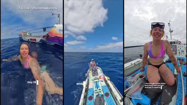 Female American rower Kelsey Pfendler completes record-breaking solo journey from California to Hawaii - ABC7 Los Angeles