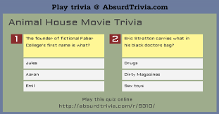 When it comes to good ice breaker questions, nothing beats funny trivia questions. Animal House Movie Trivia