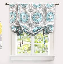 Shop for pattern floral curtain by ambesonne. Buy Driftaway Bella Tie Up Curtain Floral Pattern Room Darkening Thermal Insulated Blackout Window Curtain Adjustable Balloon Curtain Shade For Small Window Single 45 Inch By 63 Inch Aqua And Gray Online