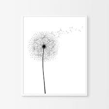 Dandelion Print Minimalist Poster Black White Wall Art Etsy In 2021 Black And White Wall Art White Wall Art Minimalist Poster