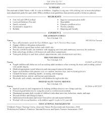 A Simple Resume Sample Nanny Resume Samples Without Experience ...
