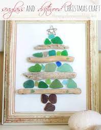 Sea Glass And Driftwood Christmas Craft The Space Between Seashell Crafts Seashell Crafts Ideas Glass Crafts