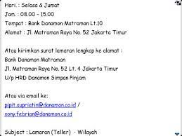Lowongan kerja danamon matraman jangan datang jika ada info. 32 Bank Danamon Jakarta Timur Info Dana Tunai