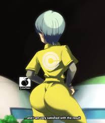 linkartoon, bulma, dragon ball, dragon ball super, dragon ball super super  hero, derivative work, highres, screenshot redraw, 1girl, artist name, ass,  blue hair, bodysuit, capsule corp, earrings, from behind, huge ass, jewelry,
