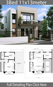 Do you always dream of a relaxed and tranquil feeling of staying at a beach house? House Design 11x13m With 3 Bedrooms House Idea Philippines House Design Modern House Floor Plans Home Design Floor Plans