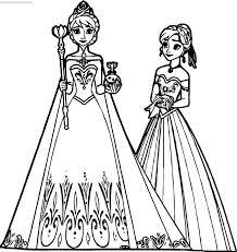 Elsa Anna Coronation Coloring Page Disney Princess Coloring Pages Princess Coloring Pages Disney Princess Colors