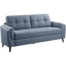 Shop on our site to find a cozy convertible couch that doesn't sacrifice when it comes to style. Lexicon Dorelle Modern Contemporary Microfiber Tufted Sofa In Blue And Black 9340bu 3