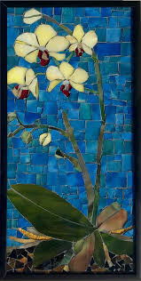 This Custom Made To Order Stained Glass Mosaic Wall Art Would Be Perfect In Your Home Or Office Orchids Have Such Beaut Mosaic Glass Mosaic Art Mosaic Artwork