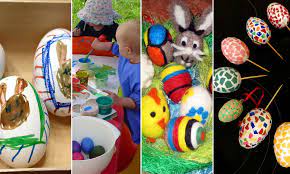 Ein paar tolle anregungen, hier im sat.1 ratgeber. Ostereier Bemalen Und Gestalten Mit Kindern Ich Spring Im Dreieck