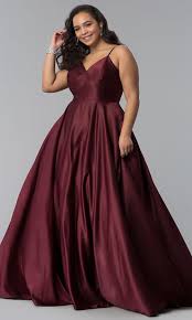 Long Plus Size A Line V Neck Sateen Prom Dress Prom Dresses A Line Prom Dresses Chiffon Prom Dress