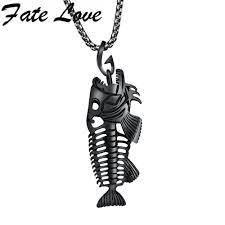 Bonefish Pendant And 22 Inch Chain Necklace Fish Bone Pendant Bone Pendant Hook Pendant
