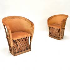 For Sale Pair Of North Native American Chairs In Leather Wood Chair Artist Chair Wood