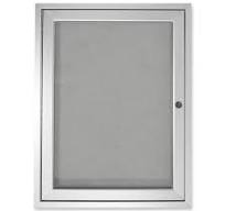 1 Door Enclosed Vinyl Bulletin Board with Satin Frame, 18" x ...