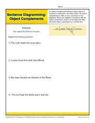 Sentence Diagramming Object Complements Diagramming Sentences Learning Worksheets Subtraction Word Problems