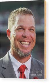 Chipper Jones Wood Print by Daniel Shirey