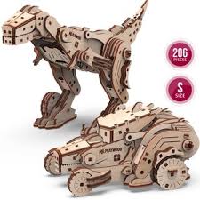 Diy mechanical music box, rokr kits. Mechanical 3d Wooden Puzzle Transformer Dinocar 39 90 Fr