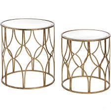 A round bedside table in white colour is the ideal way to add a quick style to your bedroom scheme. Vintage Styled Gold Lattice Round Set Of 2 Side Tables Nest Of Tables Metal And Glass Side Table Gold Side Table Glass Side Tables Side Table