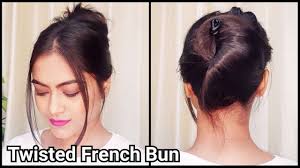 Here comes one of the easiest hairstyles for long hair in indian style. 1 Min Twisted French Bun For Long Hair Simple Craft Ideas