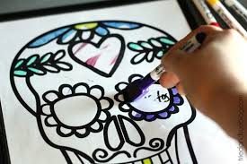 Dia de los muertos skeleton coloring pages. Dia De Los Muertos Free Printables Tried True Creative
