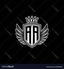Aa logo monogram shield crown luxury design Vector Image