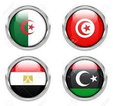 Coeur stylisé avec symboles colorés dessinés à la main de tunis. Drapeaux De L Algerie Tunisie Egypte Et Libye Banque D Images Et Photos Libres De Droits Image 26786849