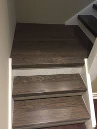 Maybe you would like to learn more about one of these? Grey Stair Treads Custom Stained To Match Flooring Stained Staircase Stairs Staining Stairs