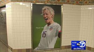 I just saw the latest tv commercial for the subway with megan rapinoe as your spokesperson for subway, and it was very. Nypd Investigating Vandalism Of Megan Rapinoe Posters In Nyc As Possible Hate Crime Abc News
