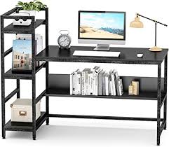 Add a sense of sophistication and focus to your home office or study area with the enterprise extra tall large computer desk combination workstation. Amazon Com Computer Desk 55 Inch With Storage Shelves Study Writing Table For Home Office Modern Simple Style Black Home Kitchen