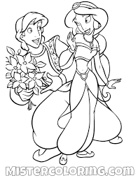 Aladdin Offering Princess Jasmine Flowers Aladdin Coloring Page Disney Coloring Pages Mermaid Coloring Pages Princess Coloring Pages