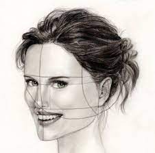 Drawing A Face In Proportion Three Quarter View Like Sketch 3 4 Face Human Face Sketch Face Sketch Female